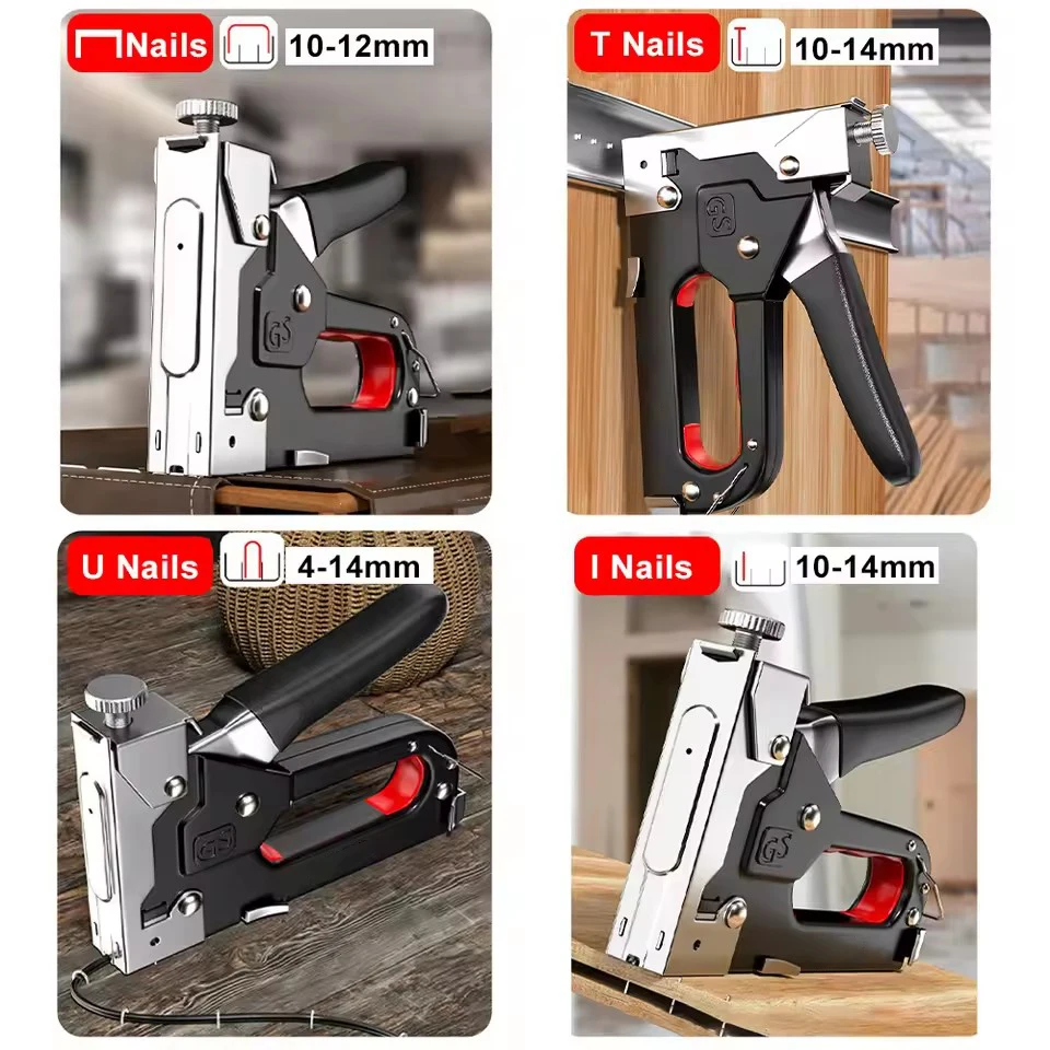 Woodworking Ebook - 4 in 1 手動釘打ち機 建築用ステープラー エアネイル