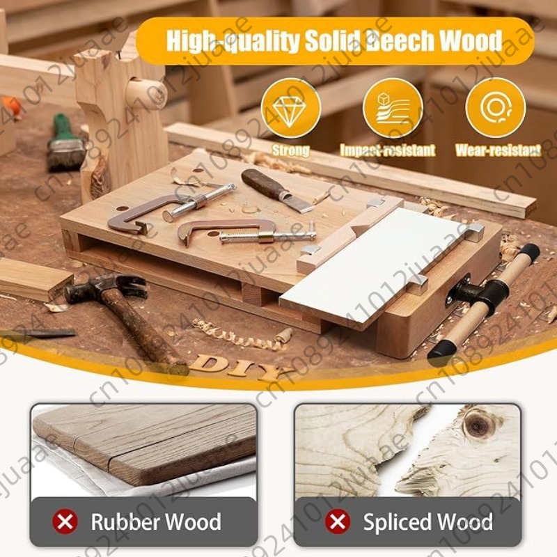 Workbench Woodworking - 硬材ベンチデスクトップ木工バイス、クランプとG型治具付き木工ベンチ