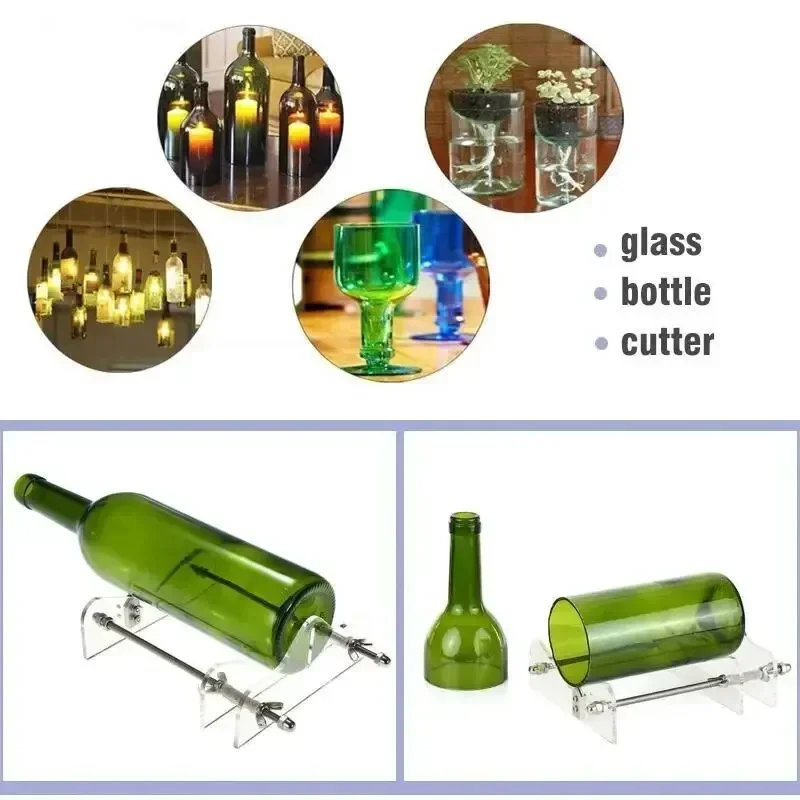 Woodworking Gift Ideas - DIYガラス工芸用のアップグレードされたボトル切断ツールキット。ワインやビールの瓶から簡単に花瓶やカップを作ります。家の装飾やギフトに最適です。