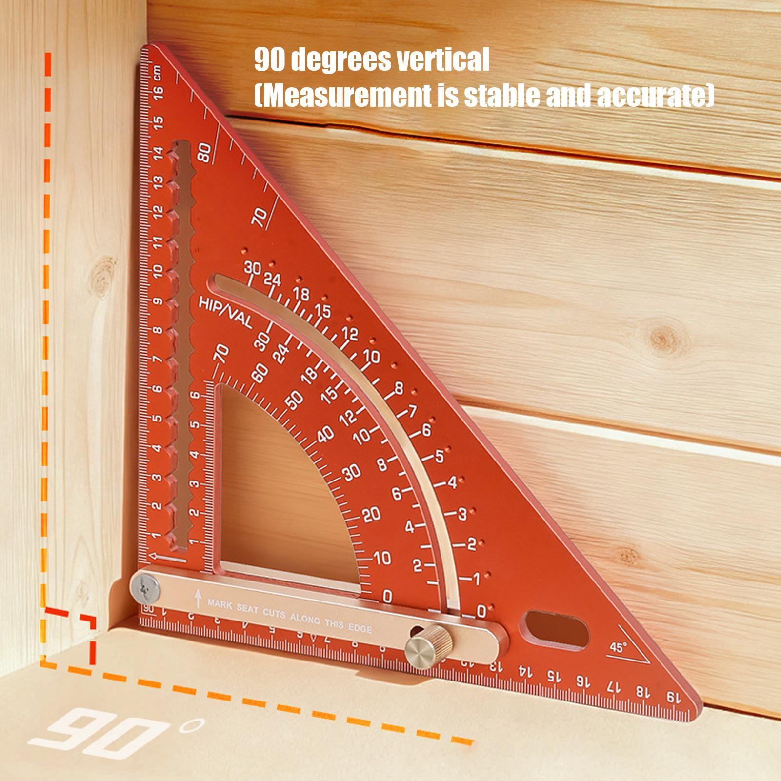 Woodworking And Carpentry - 木工用直角定規 アルミ合金製 人間工学に基づいた大工用三角定規 建設用直角定規 男性、専門家、愛好家、女性向け