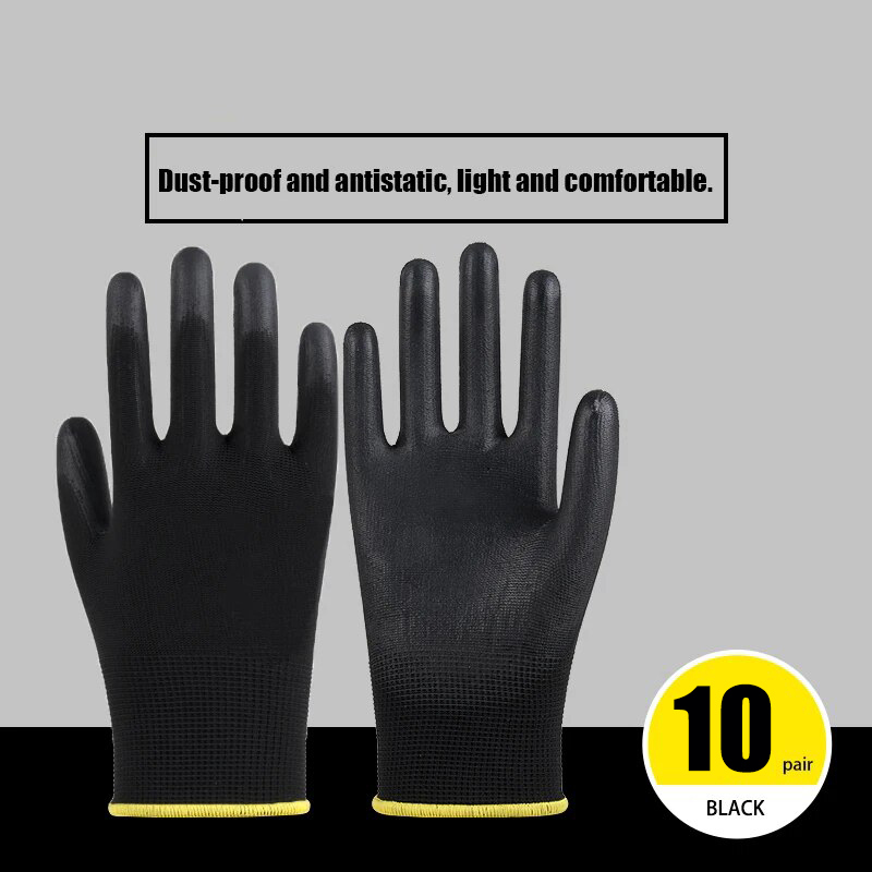 Woodworking Gloves - 20 個保護作業手袋耐摩耗性ノンスリップ帯電防止園芸および木工機械耐久性のある安全作業手袋