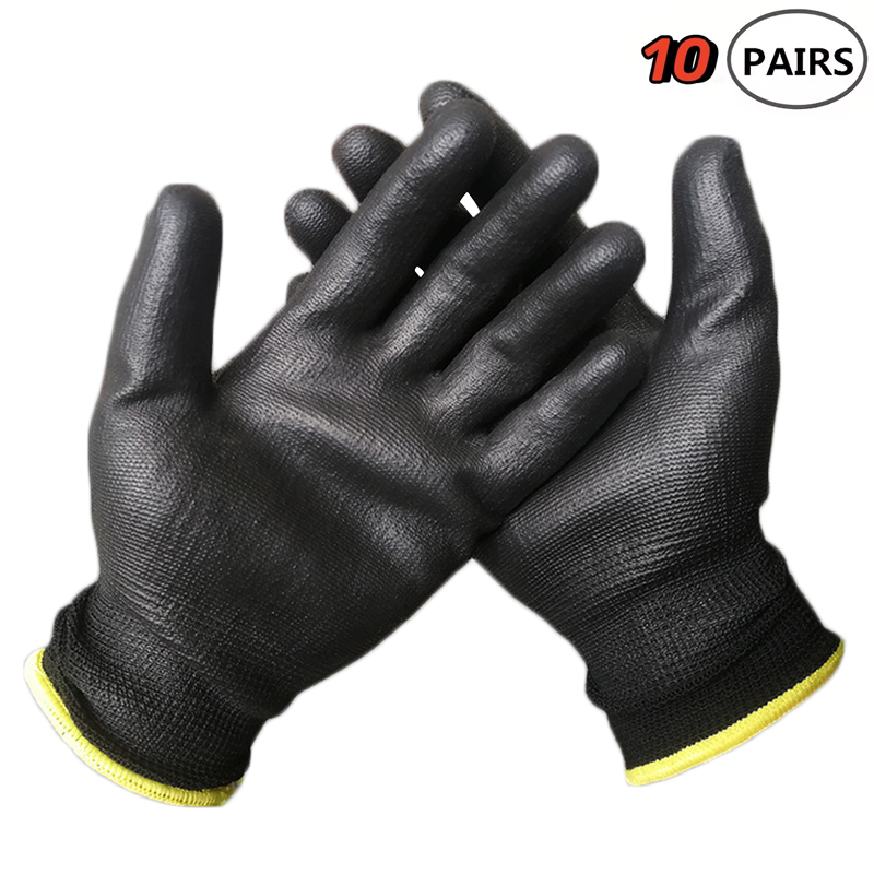 Woodworking Gloves - 耐摩耗性保護作業用手袋、滑り止め、帯電防止、耐久性のある安全性、園芸および木工機械、20個
