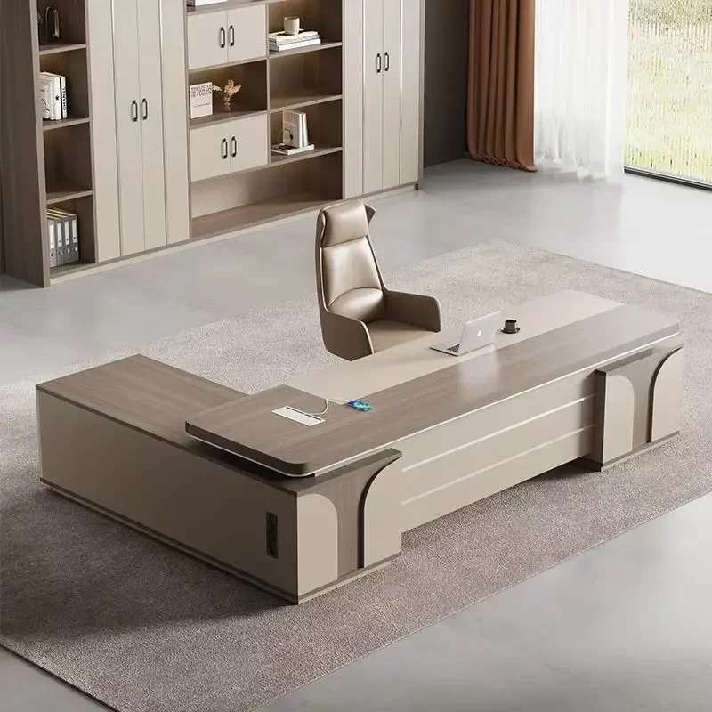 Woodworking Desk Chair - スタンドラゲ調節可能な収納エグゼクティブデスク（ハッチ付き）、収納コンピュータードロワーと椅子付きオフィスデスク、ワークデスクテーブル