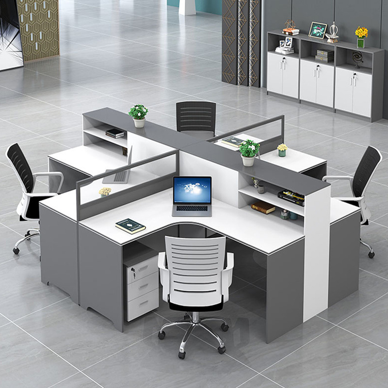 Woodworking Desk Chair - モダンでシンプルな4/6人用デスクテーブルと椅子、モジュール式木製オフィス家具、パネルウッドスタイルのホームワークポジション用