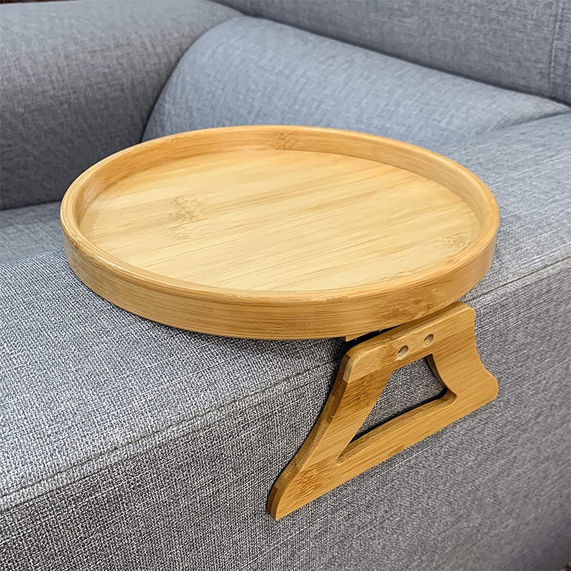 Woodworking Tv - ソファトレイ テーブル ソファアームレスト クリップオントレイ 天然木製ソファトレイ 実用的なテレビスナックトレイ