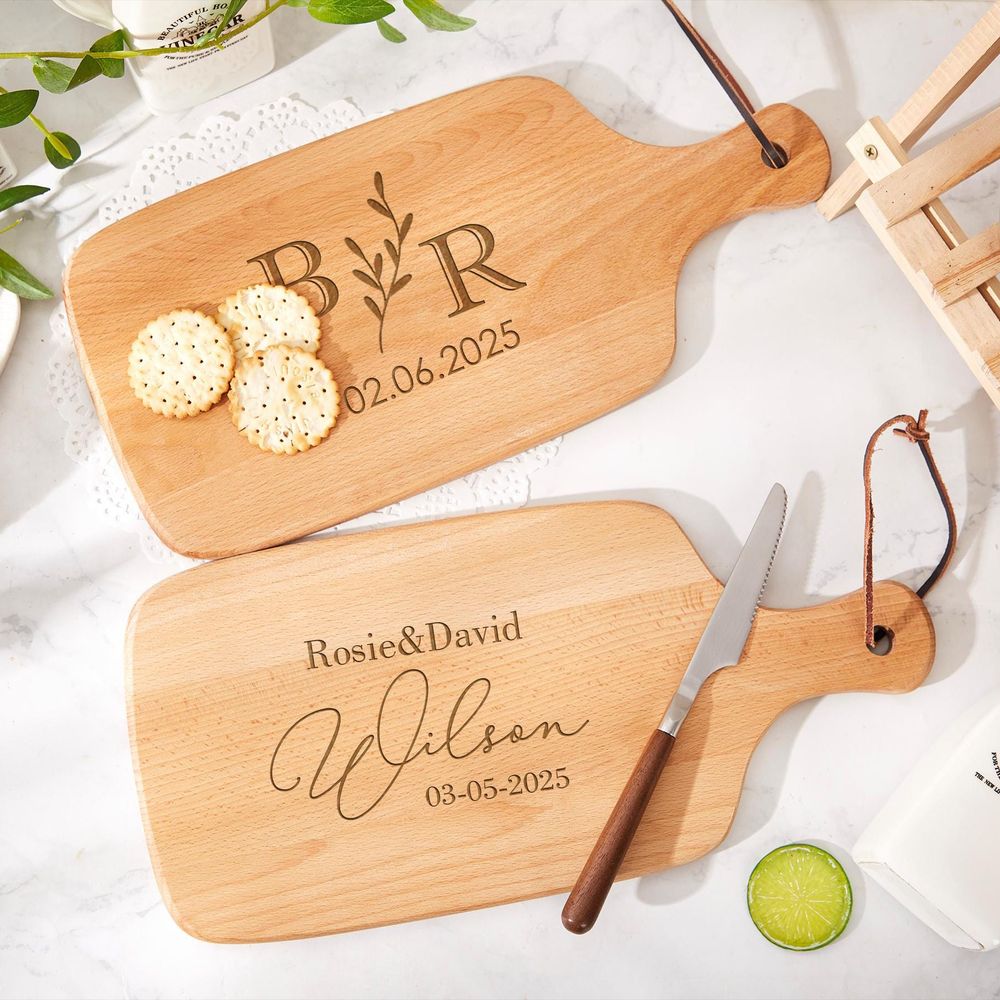Woodworking Rasp - カスタム刻印木製まな板、ロゴ入りカッティングボード、婚約祝い、キッチンボード、記念日ギフト、結婚祝い
