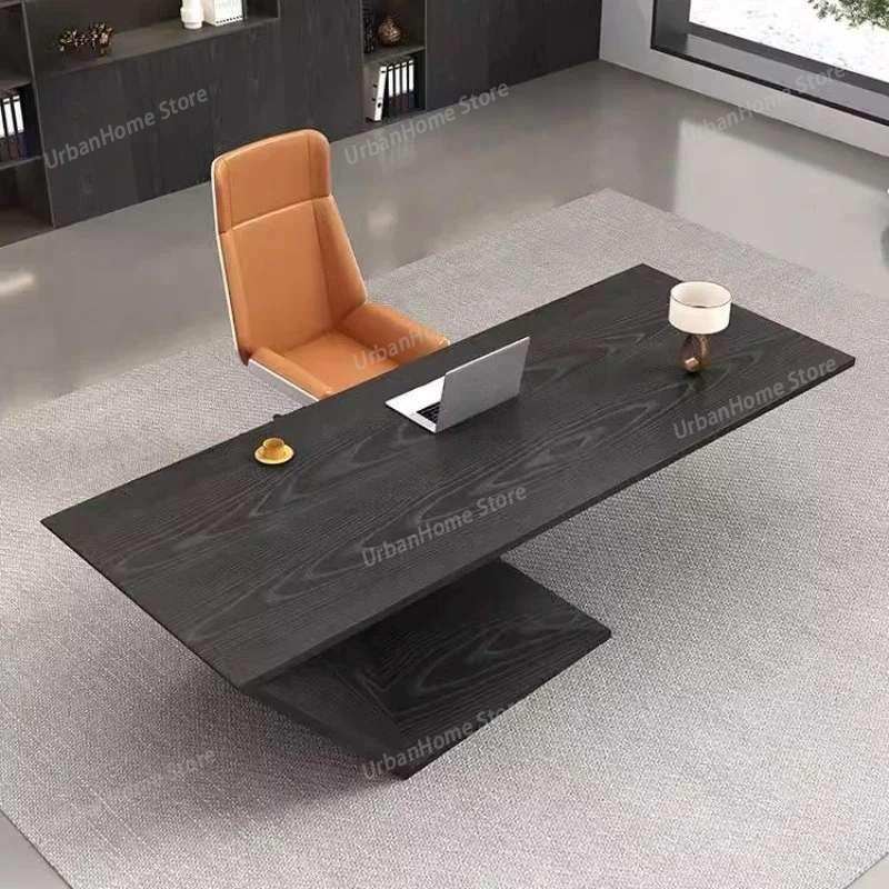Woodworking Desk Chair - ワーキングエグゼクティブデスクチェアデザイナーAsthetic Conferenceオフィステーブルスタディライティングブラックメサパラコンピューターホームオフィス