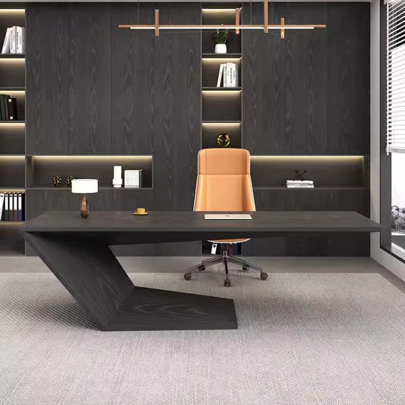 Woodworking Desk Chair - デスクチェアデザイナー美的ワーキングエグゼクティブ会議オフィステーブル研究ライティングブラックメサパラコンピュータホームオフィス