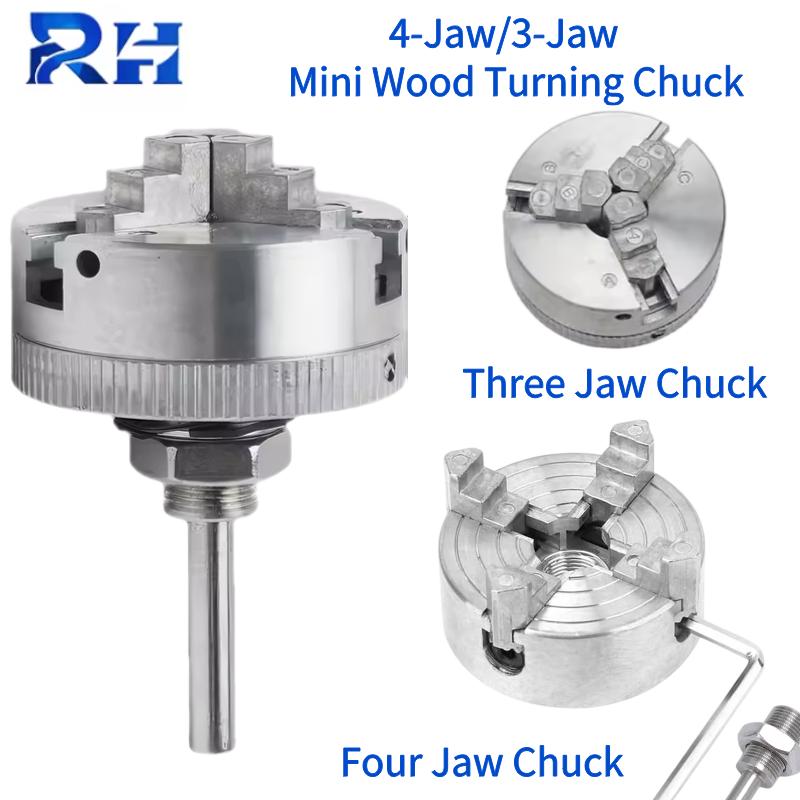 Woodworking Lathe Chuck - ミニ亜鉛合金3爪4爪チャックセルフセンタリング木工旋盤チャックミニ金属旋盤用オプションクランプアクセサリー