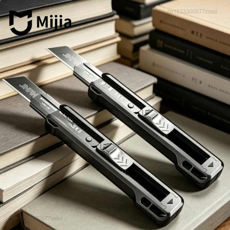 Woodworking Wallpaper - Mijia ヘビーデューティーユーティリティナイフ 大型厚刃壁紙カッター スナップオフカッターブレード 格納式ボックスカッター 事務用品
