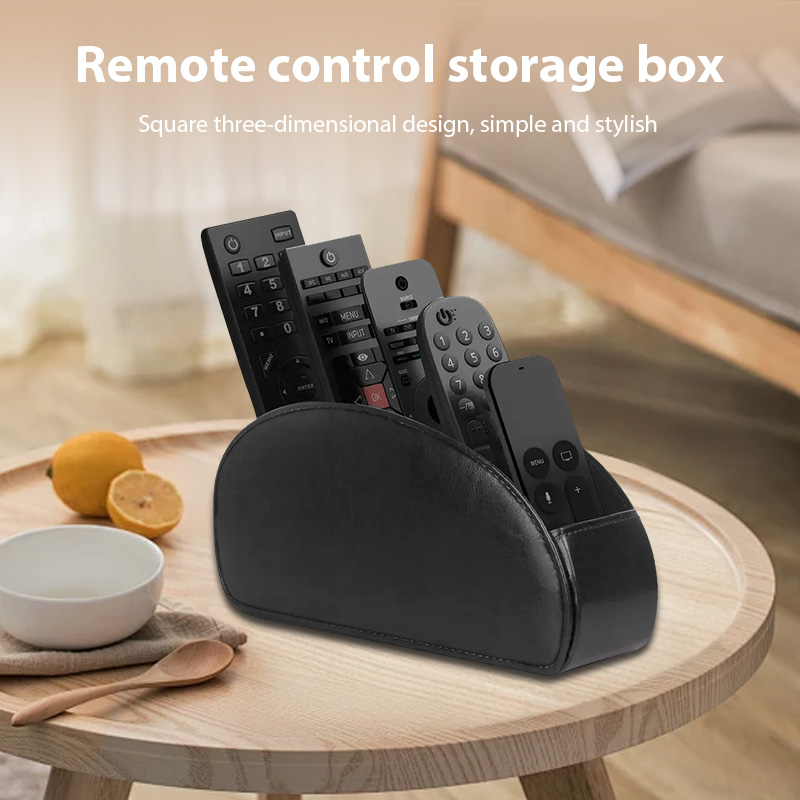 Woodworking Tv - PUレザーリモコンホルダー、5つのコンパートメント付き、テレビ/DVD/ブルーレイのリモコンの保管に適しています、家庭およびオフィスの装飾に最適
