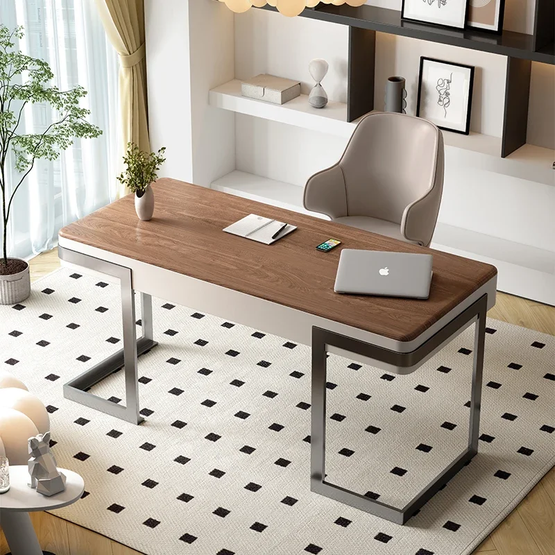 Woodworking Desk Chair - ワークチャージングドロワーデスクオフィスオーガナイザーチェアライティングエグゼクティブテーブルレセプションホワイト木製エスクリトリオ家具