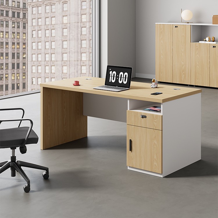 Woodworking Desk Chair - スタッフオフィスデスクと椅子の組み合わせ 1.2メートル 1.4メートル 小型スタッフシートワークデスク オフィスシングルコンピューターデスク