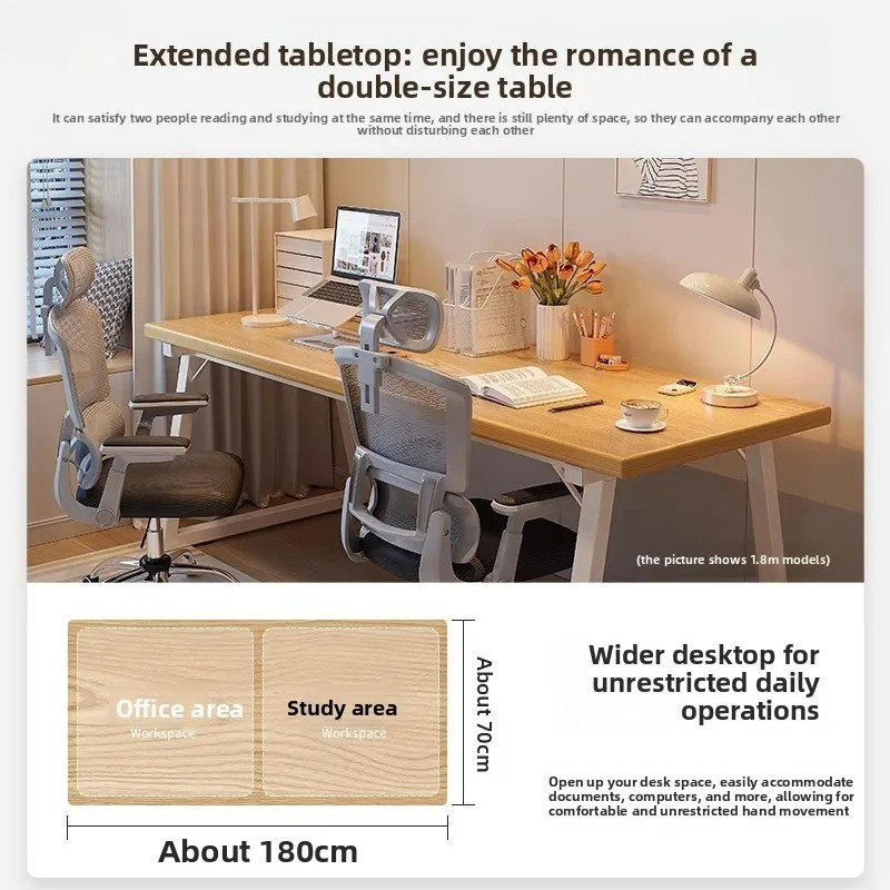 大人用ダブル大型デスク、ホームコンピューターデスク、ロングワ - Woodworking Desk Chair のレビューと価格