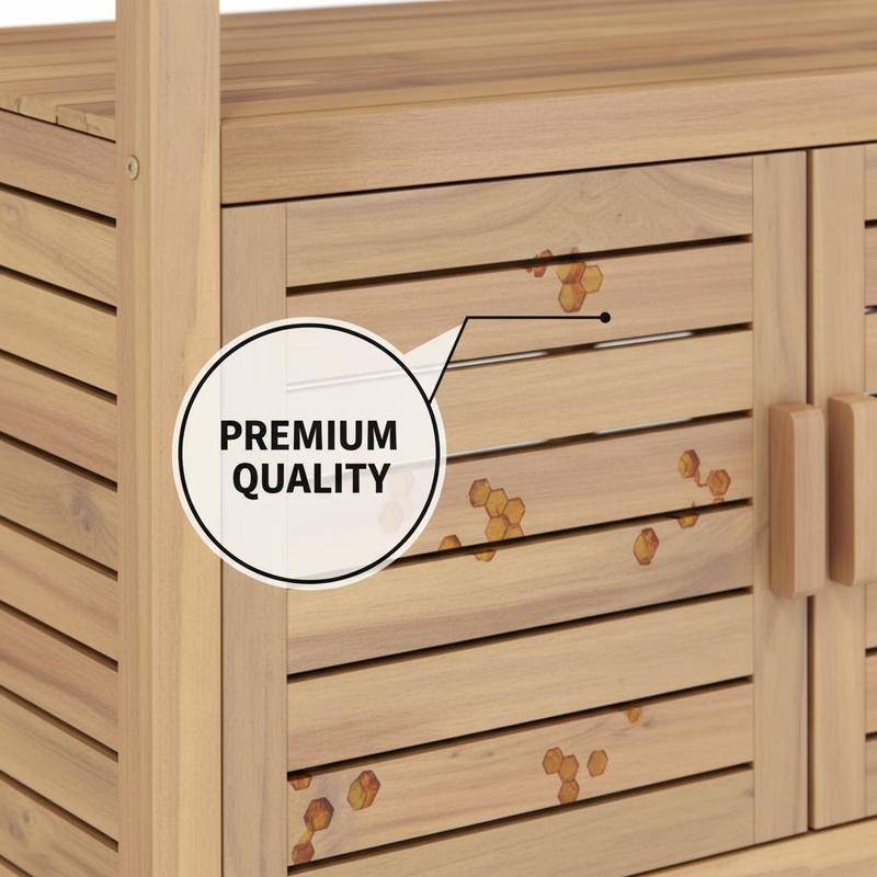 屋外用植木鉢置き台 アカシア材 ガーデンポッティングテーブル - Workbench Woodworking のレビューと価格