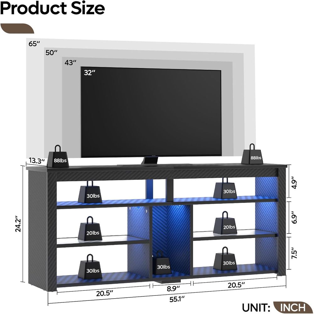 LEDハイタイプテレビ台、エンターテイメントセンター、または - Woodworking Tv のレビューと価格