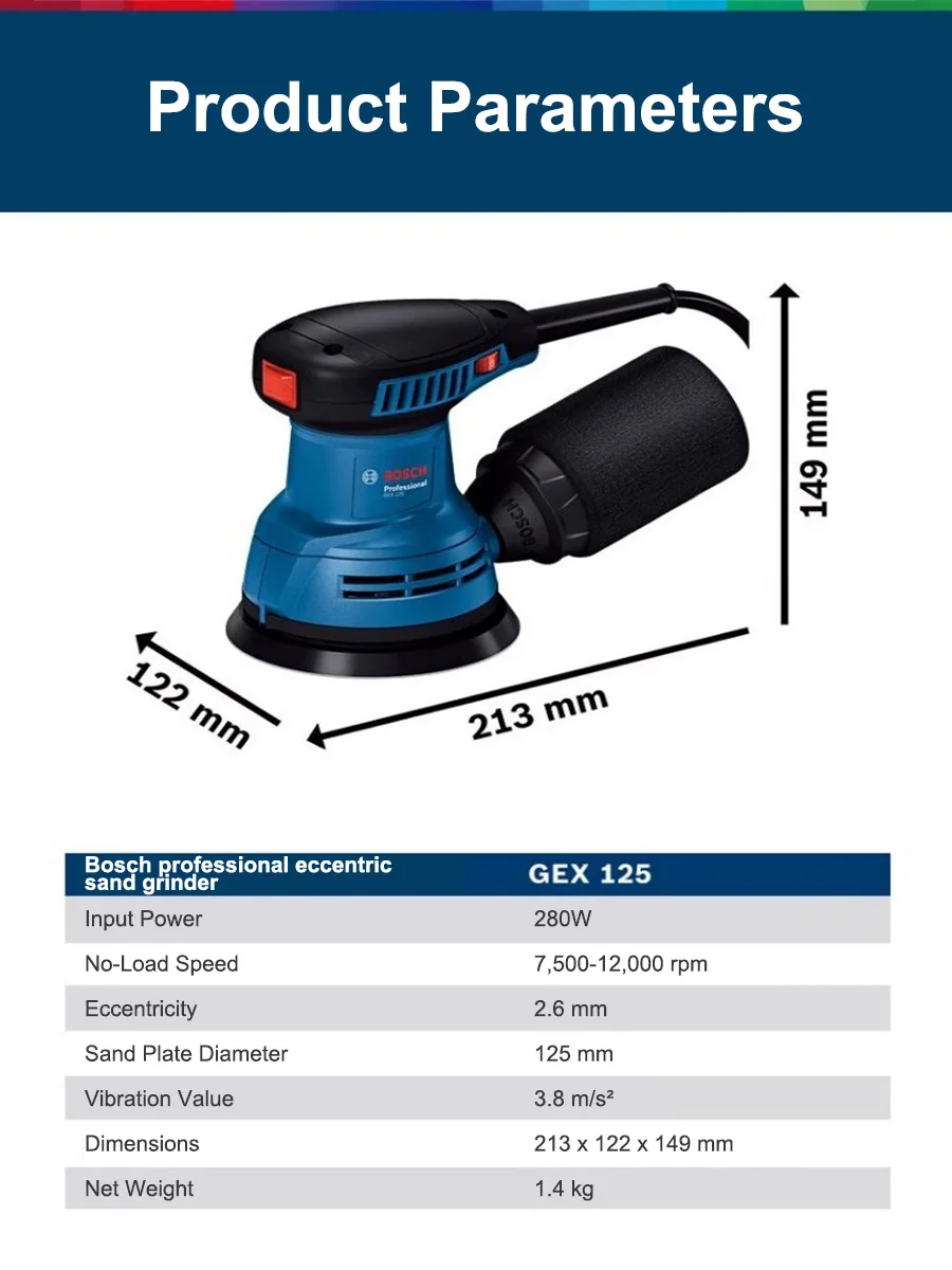 ボッシュ GEX125 280W 多機能オービタルサンダー/ - Woodworking Machines のレビューと価格