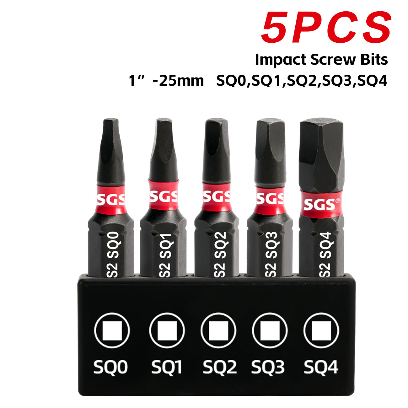 5個入り、25mmショートスクエアインパクトビット、S2鋼、 - Woodworking Asmr のレビューと価格