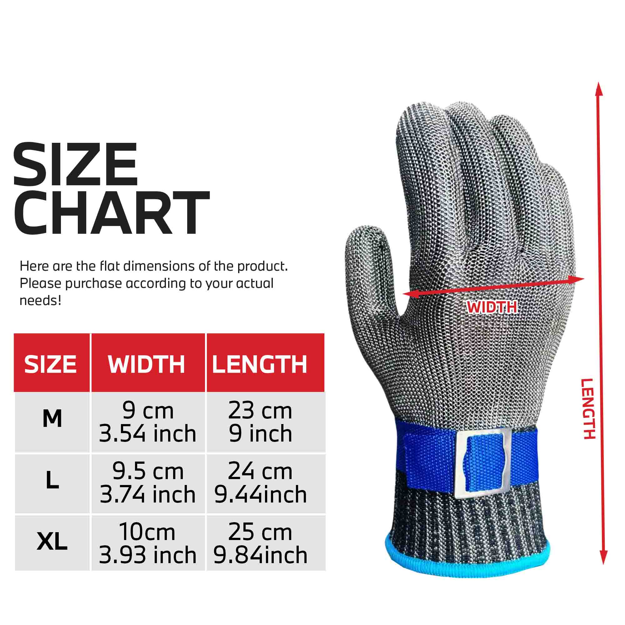 レベル9ステンレス鋼メッシュ安全手袋、耐切創性、防錆性、金属 - Woodworking Gloves のレビューと価格