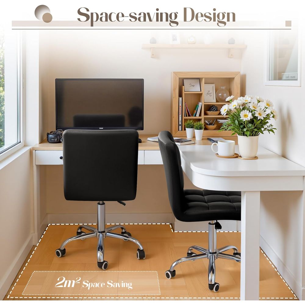 パッド入り回転式オフィスチェア（ホイール付き）、調節可能なP - Woodworking Desk Chair のレビューと価格