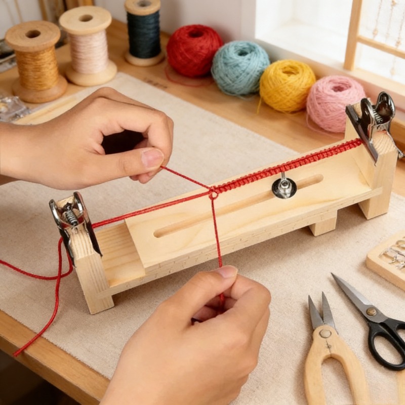 無垢材ブレスレット編み込み固定ツール - 赤いロープの編み込 - Woodworking Shops のレビューと価格
