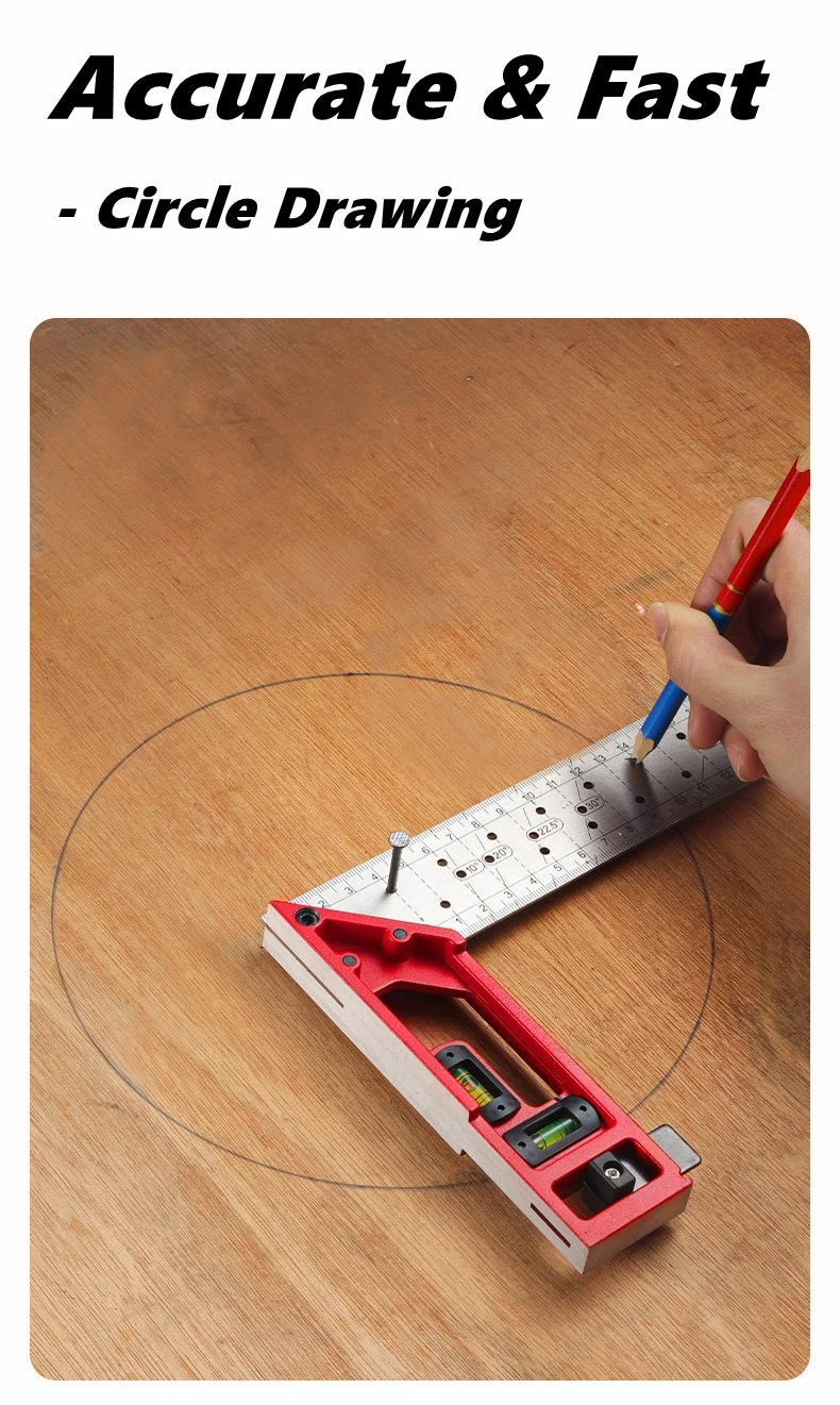 クイックポジショニング木工角度定規レベル金属大工直角定規ステ - Woodworking And Carpentry のレビューと価格