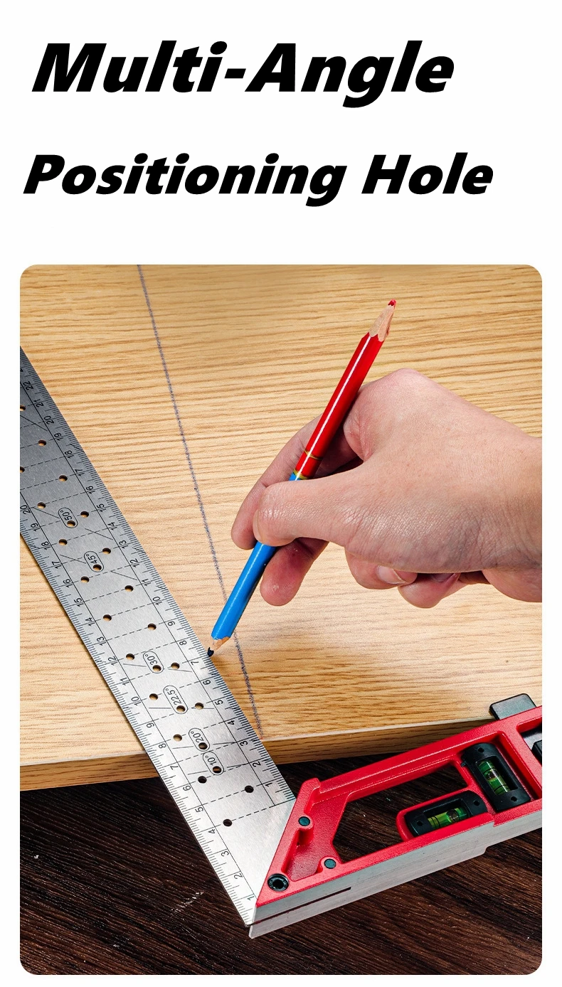 クイックポジショニング木工角度定規レベル金属大工直角定規ステ - Woodworking And Carpentry のレビューと価格