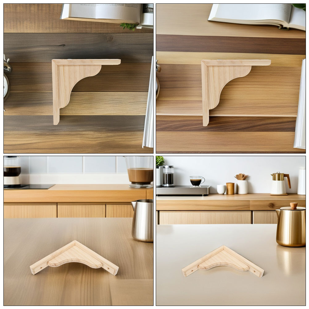 2 個の三角形の棚ブラケット天然木のコーベル未完成の塗装可能 - Woodworking Ebook のレビューと価格