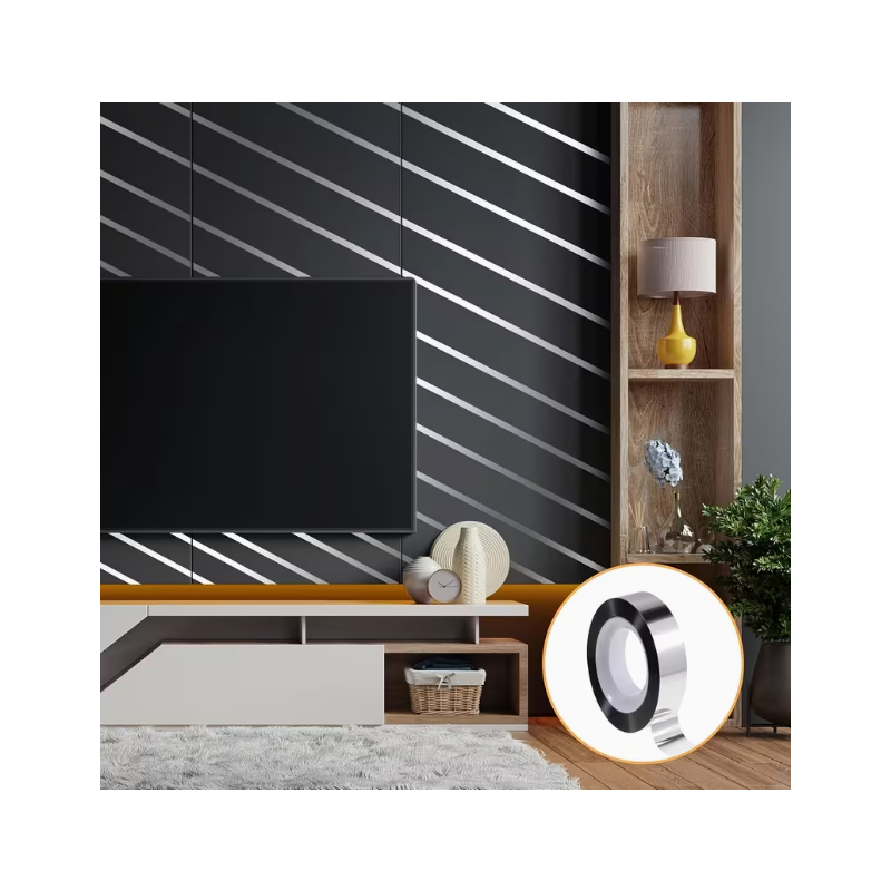 メタリックシルバーミラーテープ - DIYクラフト、壁の装飾 - Woodworking Tv のレビューと価格