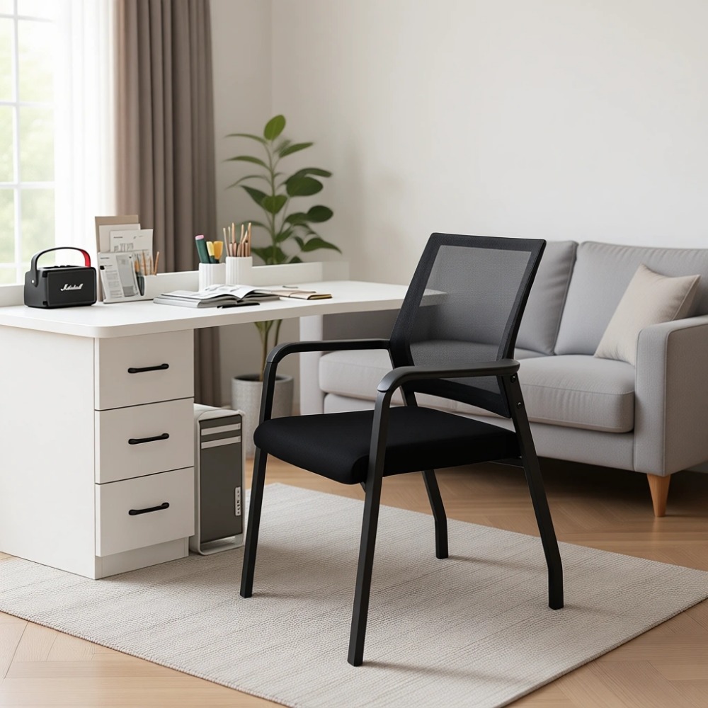 人間工学に基づいたメッシュオフィスチェア（車輪なし）、待合室 - Woodworking Desk Chair のレビューと価格