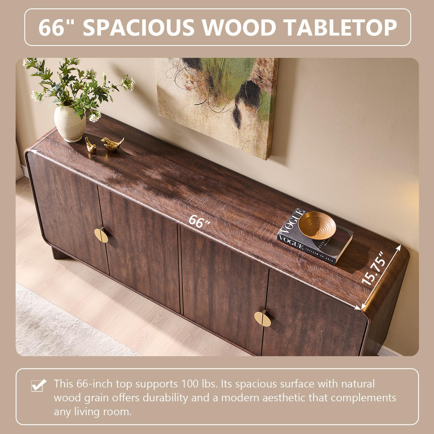 70インチまでのテレビに対応、収納＆調節可能な棚付き、湾曲型 - Woodworking Tv のレビューと価格