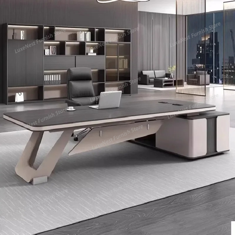 高級ワークデスク、収納棚付き、家庭用L字型引き出し、オフィス - Woodworking Desk Chair のレビューと価格