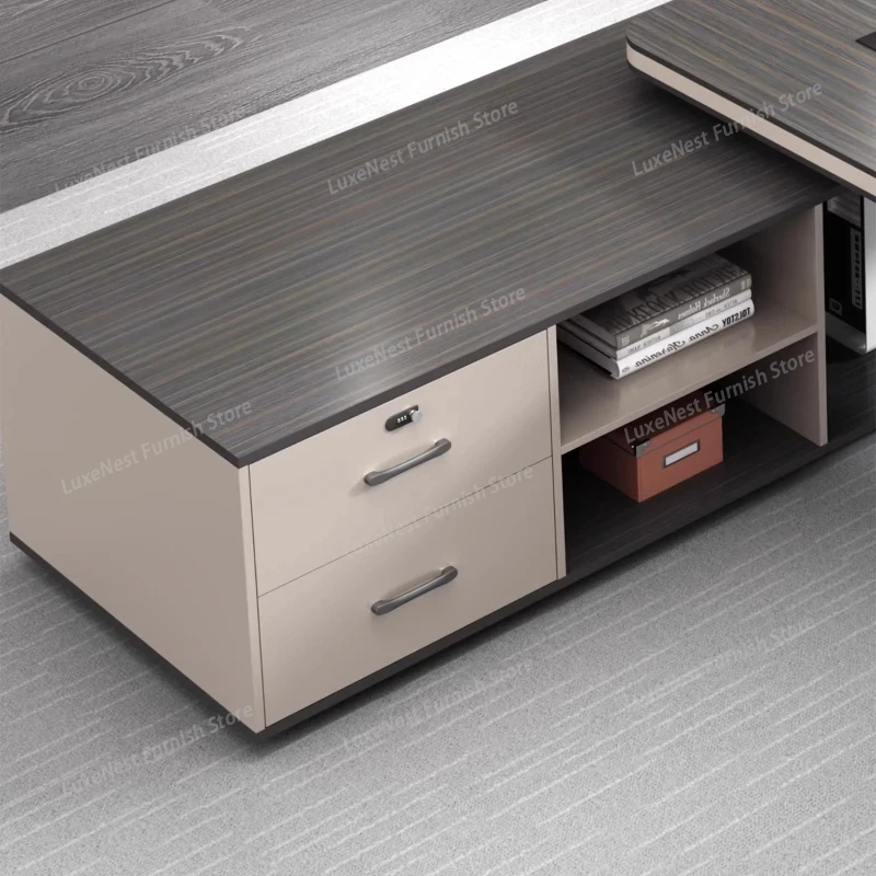 高級ワークデスク、収納棚付き、家庭用L字型引き出し、オフィス - Woodworking Desk Chair のレビューと価格